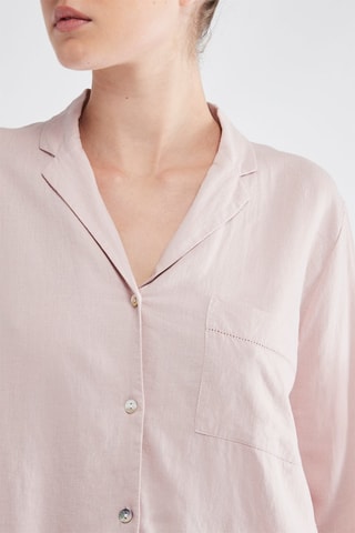 Chemise de pyjama en lin - Rose