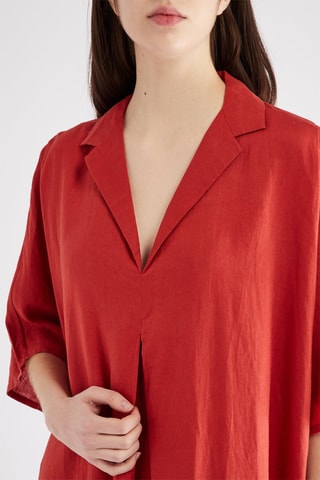 Robe longue en lin - Rouge