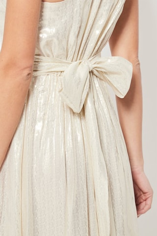 Robe asymétrique en soie Beige