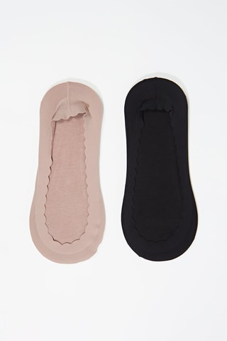 2 paires de protège-pieds - Beige et noir