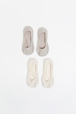 2 paires de protèges-pieds - Ecru et gris clair