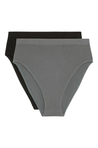 2 culottes taille haute - Gris et noir