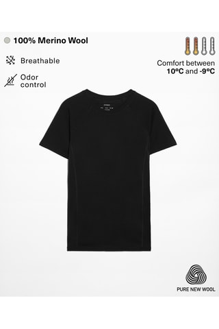 2 t-shirts en laine - Noir