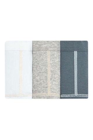 3 tangas - Blanc, gris et bleu-gris