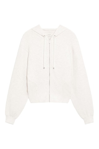 Sweat à capuche - Blanc chiné