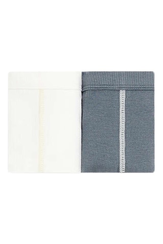 2 shortys - Blanc et bleu-gris