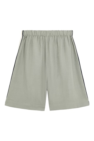 Bermuda taille haute en lin - Kaki