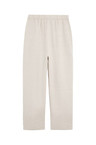 Pantalon slim en lin - Beige