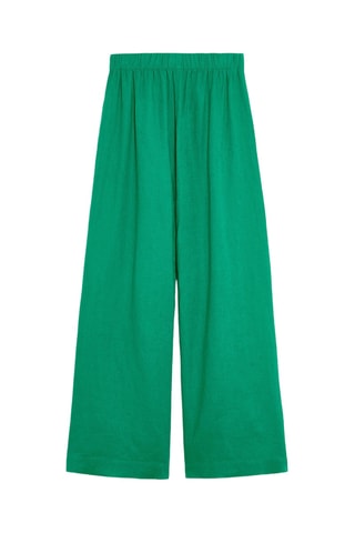 Pantalon wide legs en lin - Vert