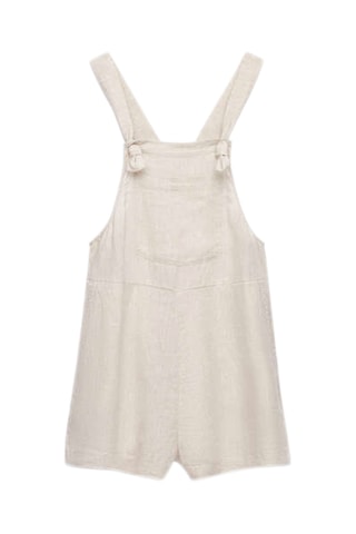 Salopette-short en lin - Beige