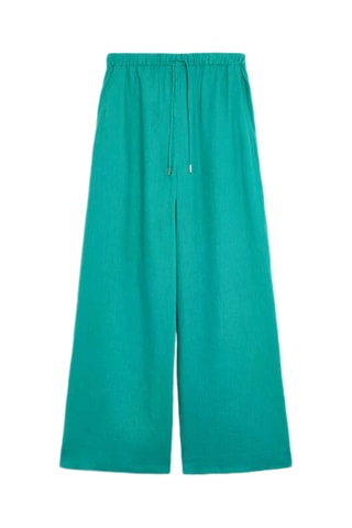 Pantalon relaxed en lin - Turquoise
