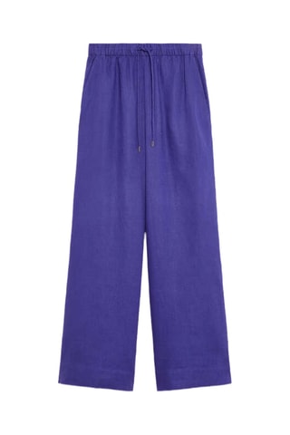 Pantalon wide legs en lin - Bleu violet