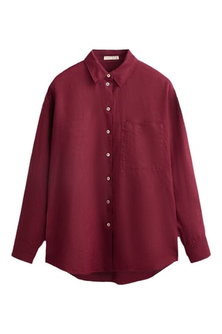 Chemise relaxed en lin - Bordeaux