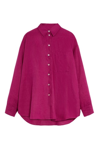 Chemise relaxed en lin - Fuchsia
