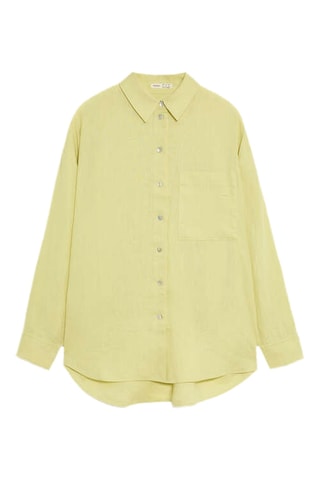Chemise relaxed en lin - Jaune pâle
