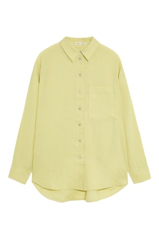 Chemise relaxed en lin - Jaune pâle