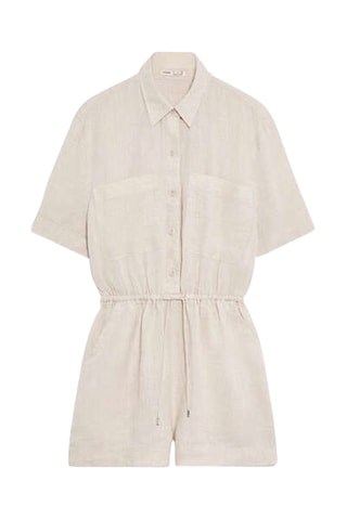 Combishort en lin - Beige