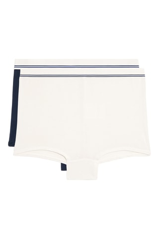 2 shortys - Blanc et bleu marine