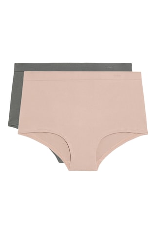 2 boxers taille haute - Anthracite et rose
