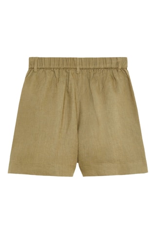 Short en lin taille haute - Kaki