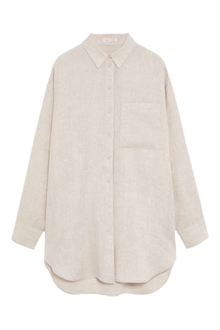 Chemisier oversize en lin - Beige
