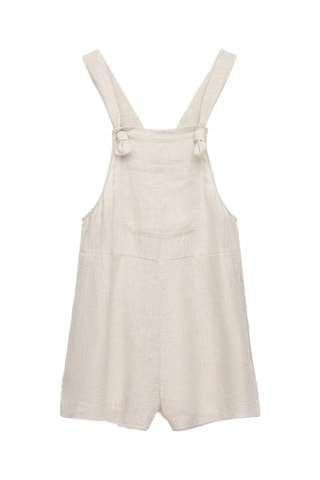 Salopette-short en lin - Beige