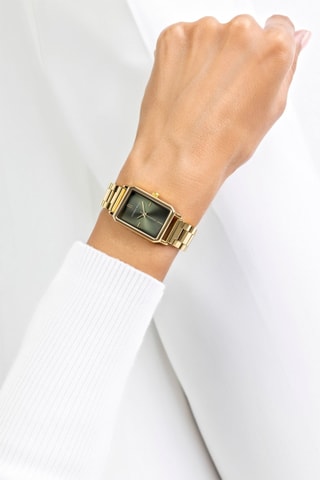 Relógio de quartzo em aço Dourado e verde