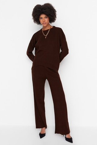 Trui en Broek Wide Legs Bruin