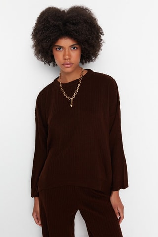 Trui en Broek Wide Legs Bruin