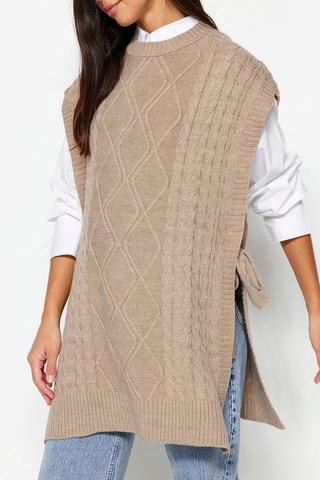 Mouwloze trui - Beige