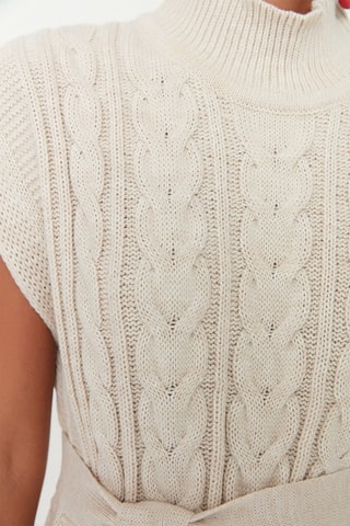 Lange Mouwloze Trui Beige