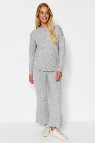 Trui en Broek Wide Legs Grijs