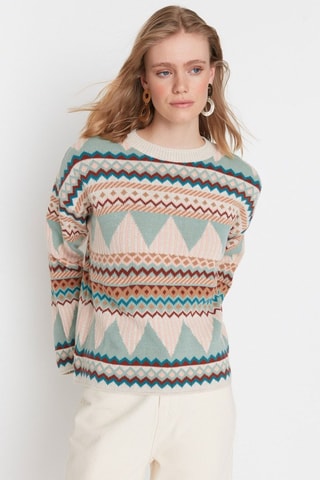 Trui - Groen en Beige