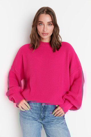 Oversized Trui Fuchsia