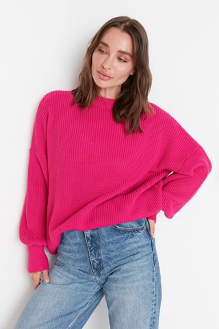 Oversized Trui Fuchsia