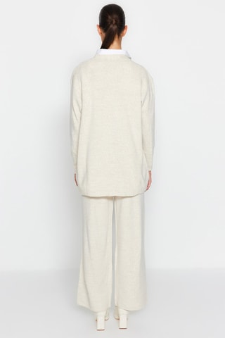 Vest en Broek Wide Legs Gemêleerd Lichtgrijs