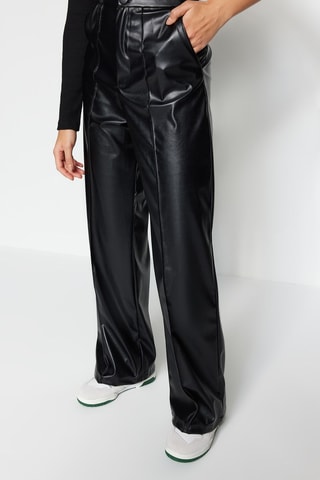 Broek wide legs - Zwart