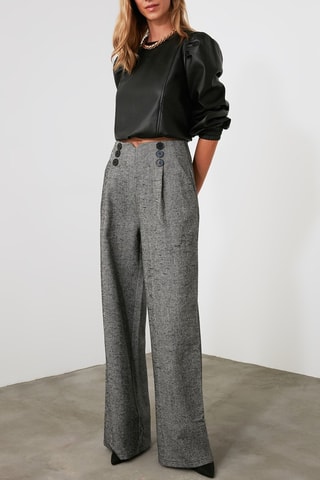 Broek met Hoge Taille - Grijs