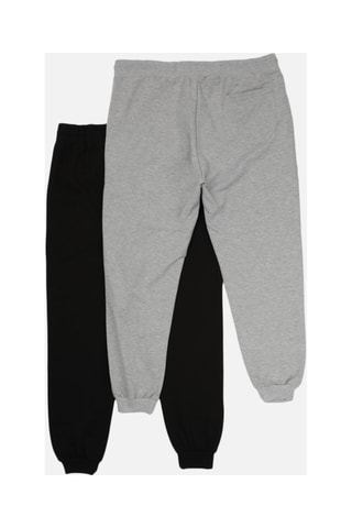 2 Joggingbroeken Zwart en Gemêleerd Lichtgrijs