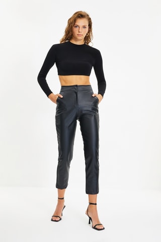 7/8 Rechte Broek Zwart