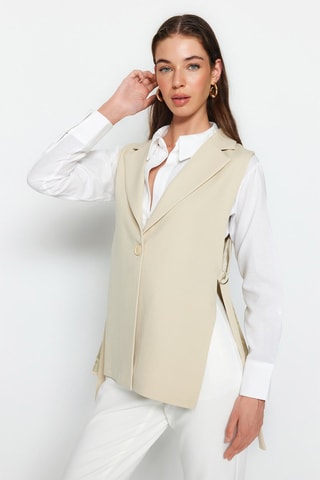 Mouwloos Jasje Beige