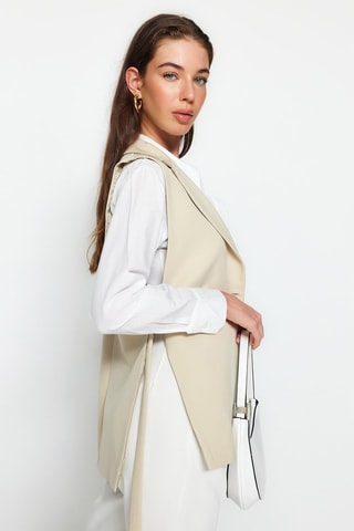 Mouwloos Jasje Beige