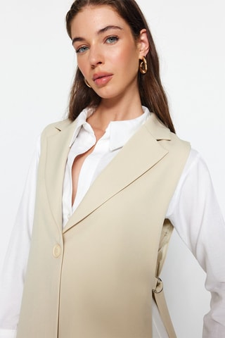 Mouwloos Jasje Beige