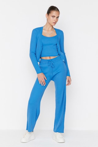 Crop Top en Palazzobroek Turquoise