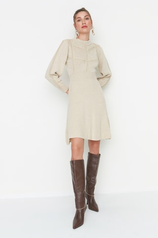 Trui-jurk Beige