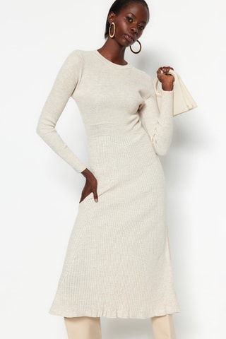 Trui-jurk Gemêleerd Beige