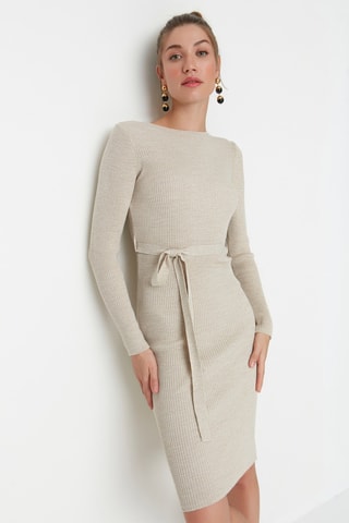 Trui-jurk Beige