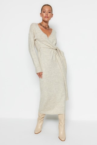 Trui-jurk Gemêleerd Beige
