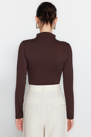 Gedrapeerde Bodysuit -  Bruin