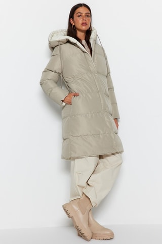 Gewatteerde Jas met Capuchon - Beige